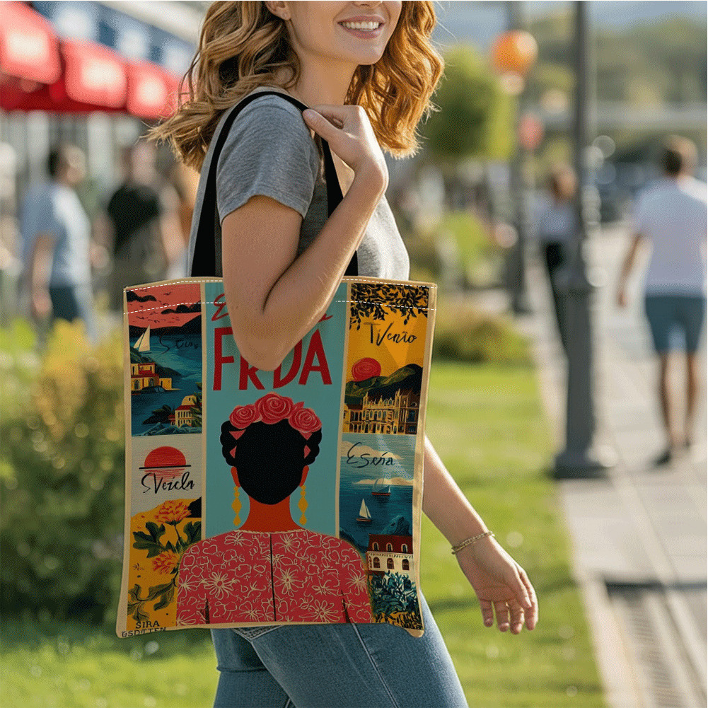 E-shop FRDA Bunte Landschaft Geheimnisvoller Digitaldruck Mode Einkaufstasche Tragetasche, Fixierte Schultergurte, Langlebig, Geeignet für Tägliches