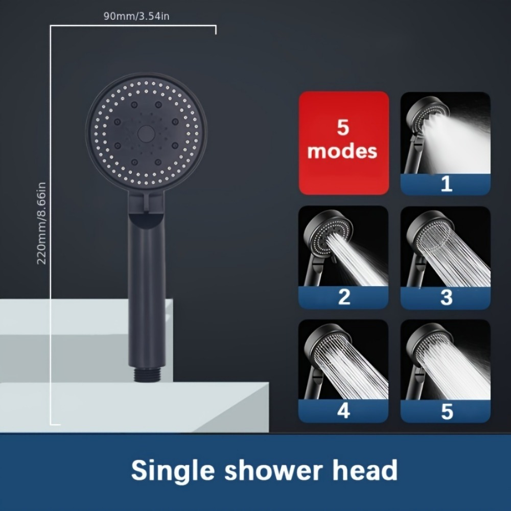 Five-Stage Multifunctional Shower Booster Head for High-Pressure Use