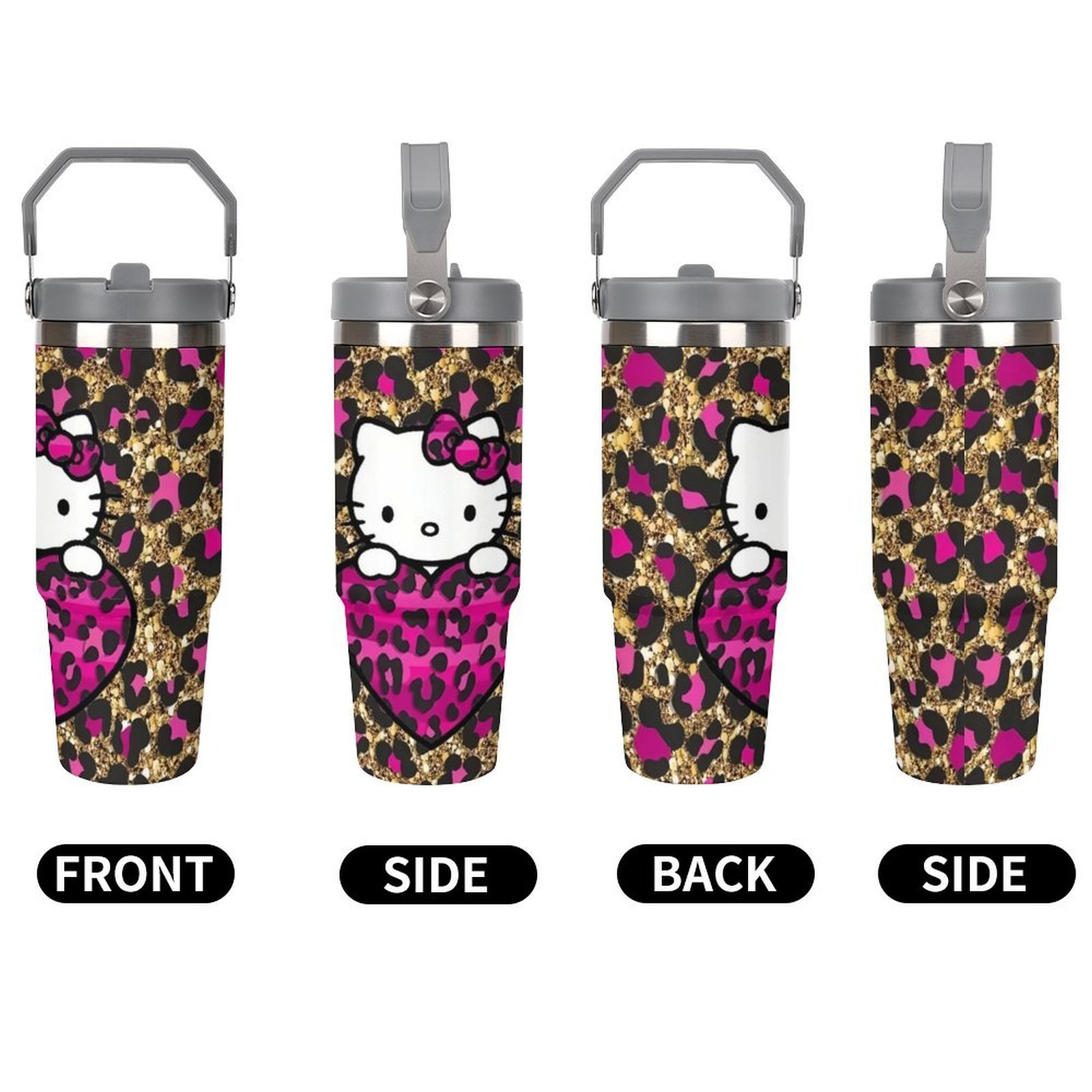 

1pc Hello Kitty Stainless Steel , 30oz Insulated Water Bottle, Reusable, Multipurpose Drinkware, With Hand Wash Only, For Accessory