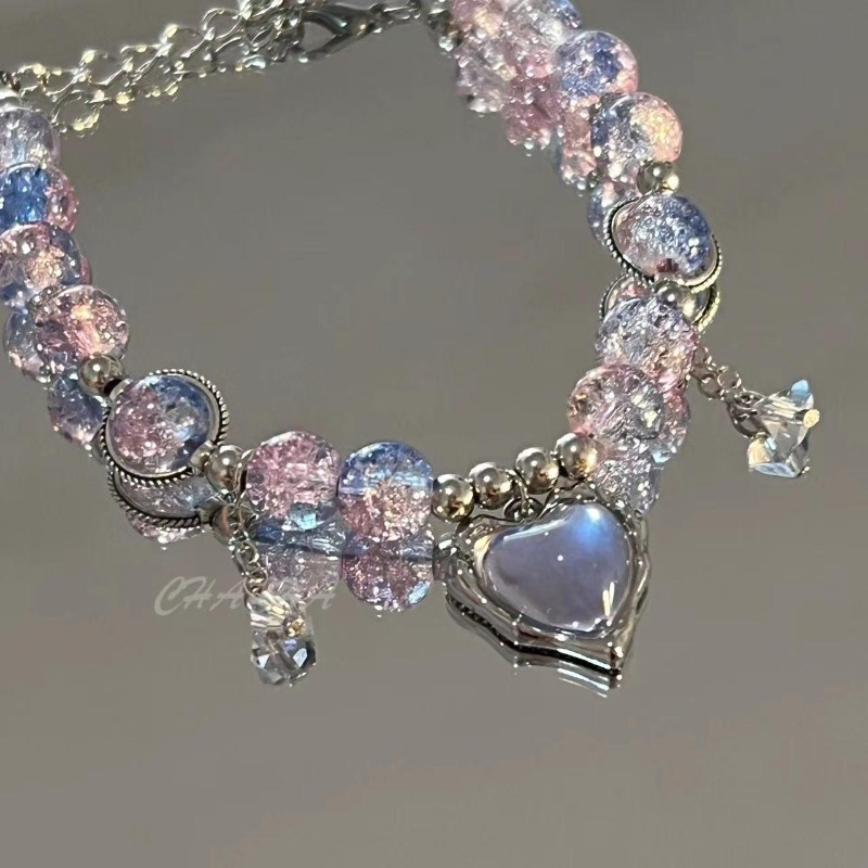 TEMU Chaliwang | Gradient Pink Pendant Bracelet I Bracelet - Perfect Gift For Valentine&;s Day Gift, For Women