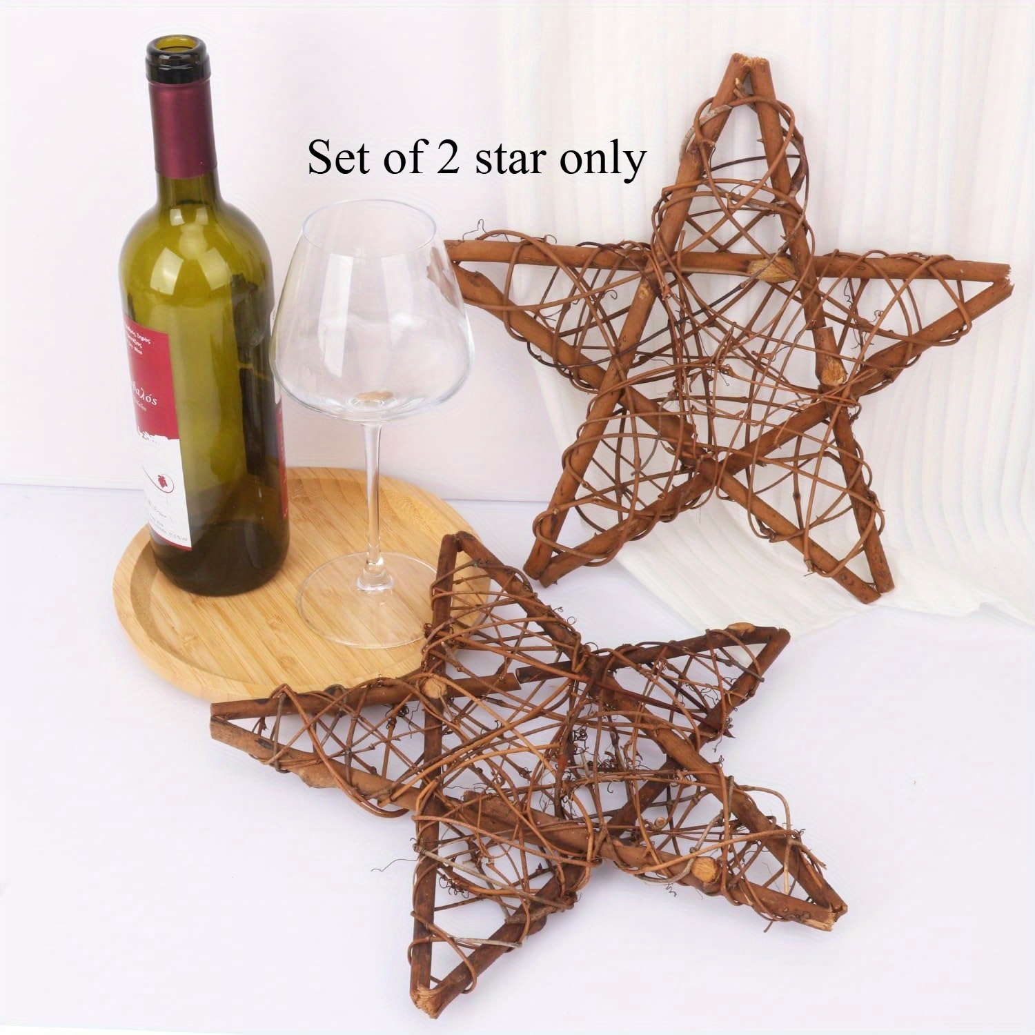 Image of 2pcs 12 Inch Dried Wreath, Artificial Rustic For Christmas Wedding Wall Door Party Decorations