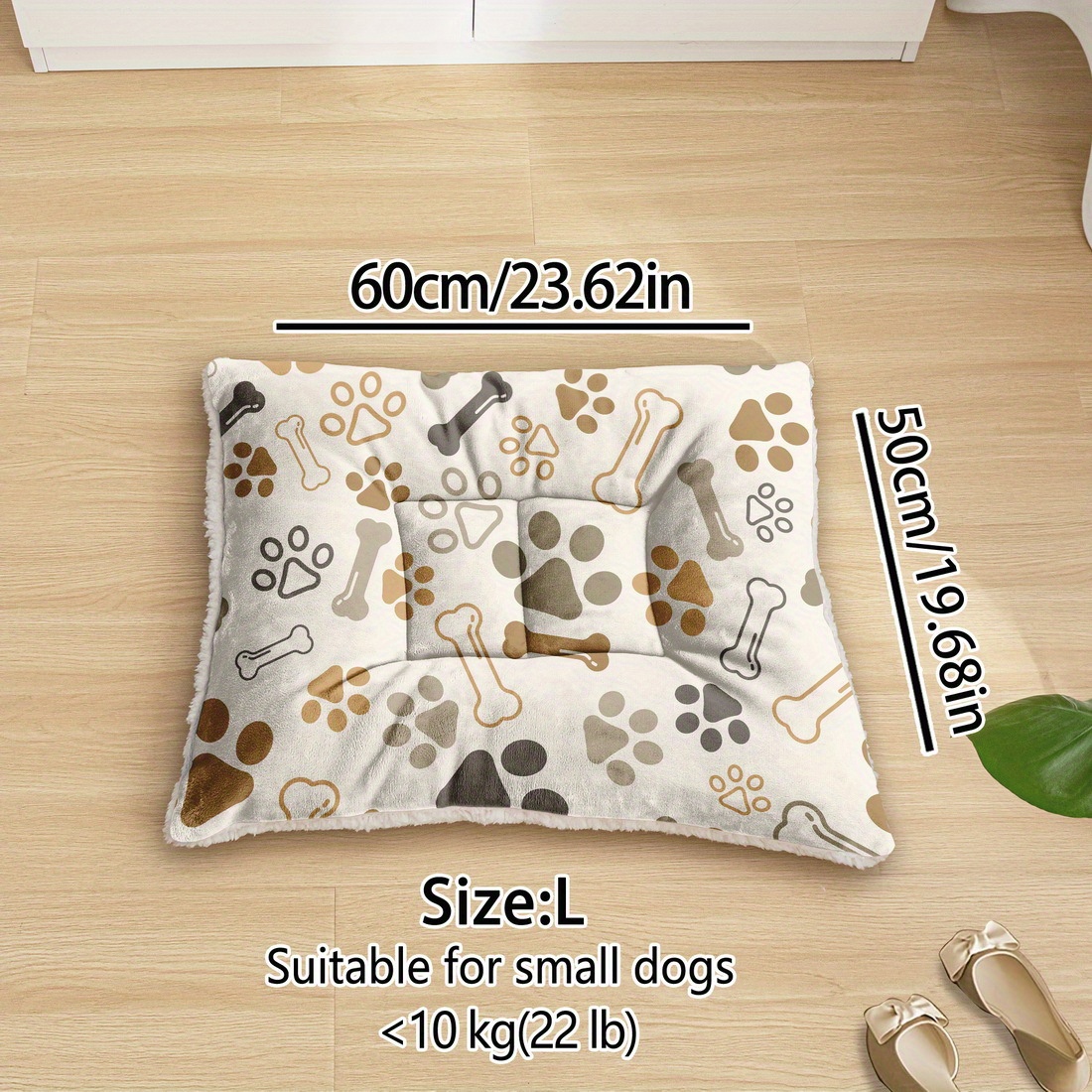 TEMU Oversized Plush Dog Bed Sofa, Cartoon Animal Dog Claw Printed Digital Printing Dog Crate Pad, Machine Washable Dog Bed, Kennel Pad Mat, Suitable