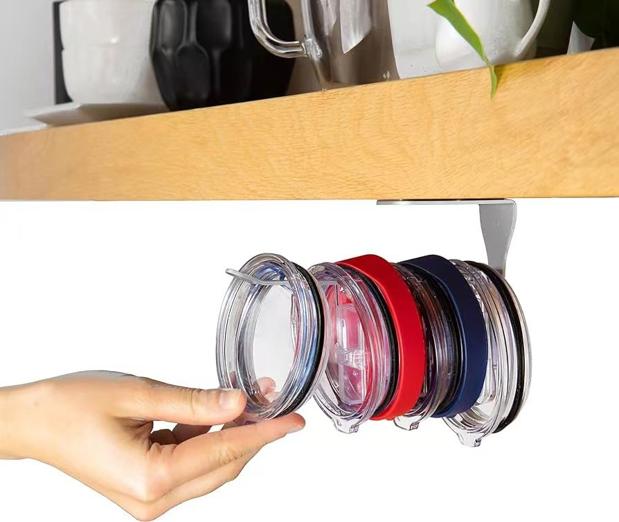 kitchen water bottle cap storage rack non perforated wall mounted details 2