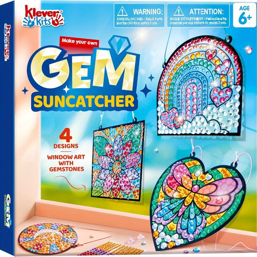 TEMU SYNCFUN Kit de 4 Attrape-Soleil pour Fenêtres, Kits de Peinture de Amusants, Art et Artisanat de pour Garçons et Filles, Cadeau Idéal pour
