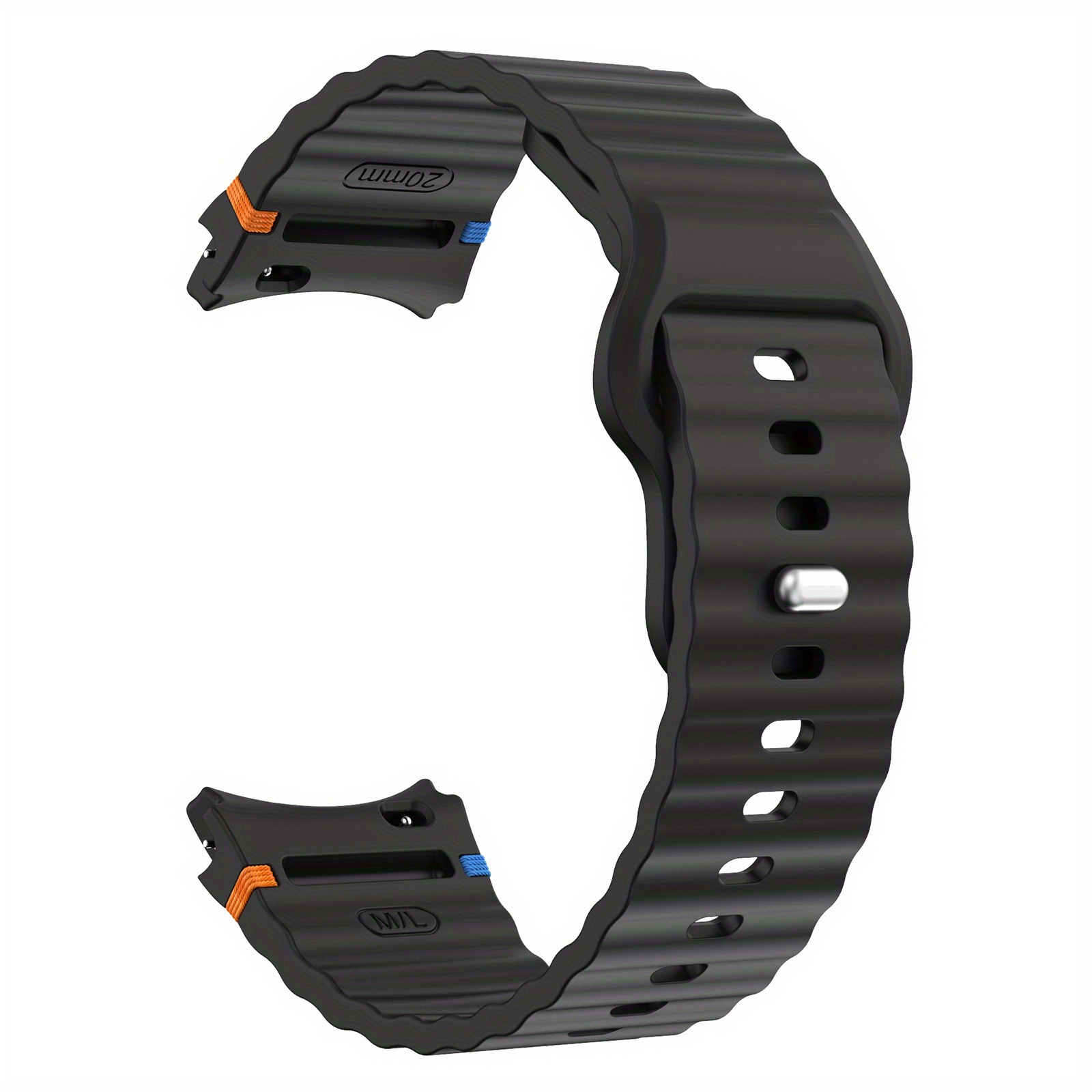 TEMU 20mm Interface, Geschikt voor for Samsung Galaxy Watch7/FE/6/5/4 Golfpatroon Gestikte Omgekeerde Band 40m44s, Sportieve Mode | Mannen Vrouwen|