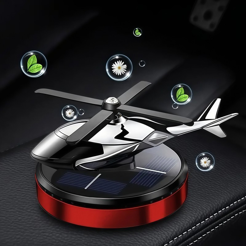 TEMU Diffuseur de parfum pour voiture d'hélicoptère à solaire - durable en d'aviation rotatif, Ornement d'avion pour voiture, Parfait pour les