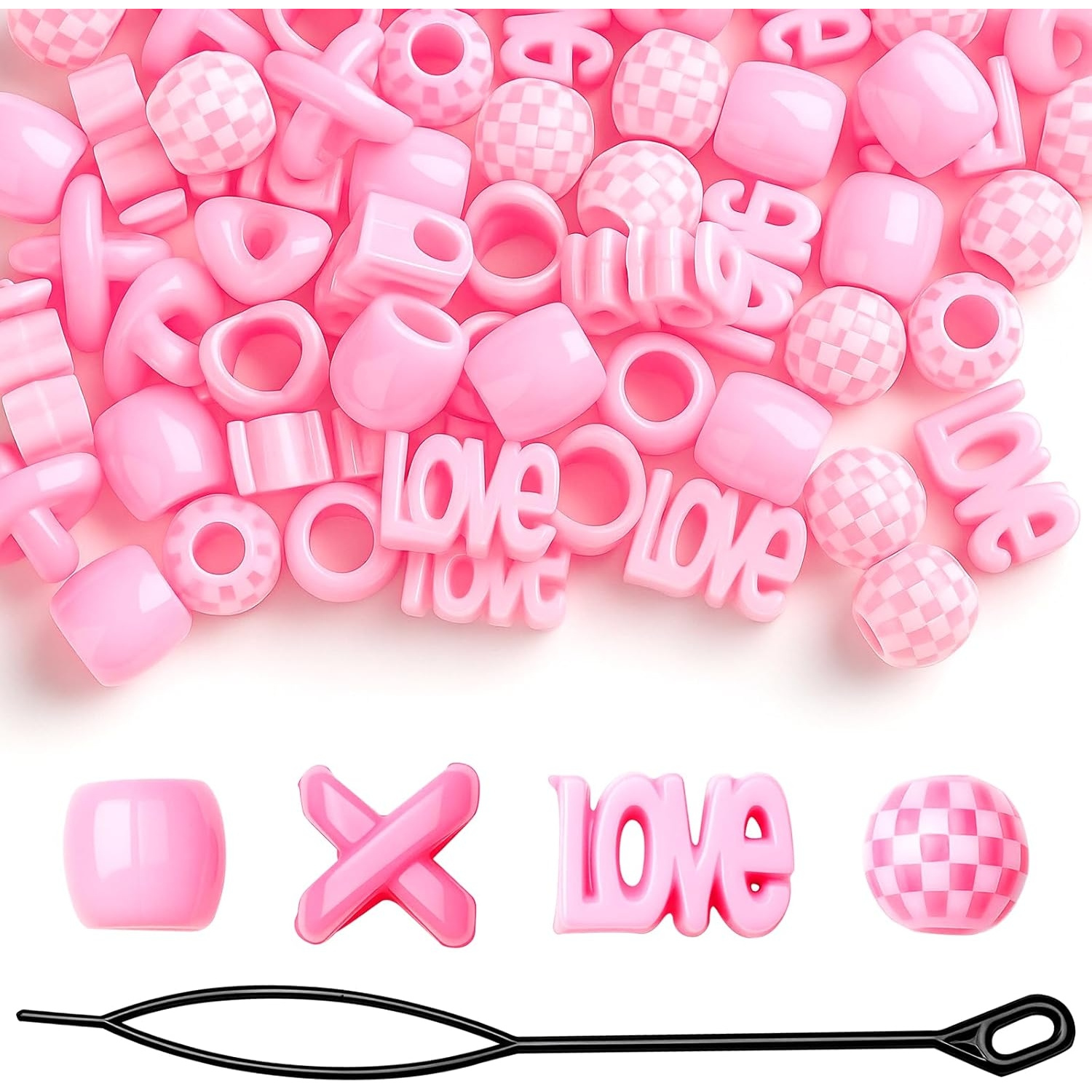 TEMU 60 Hair Accessory Beads For Braiding -shaped And Round Styles, Suitable For, Women, And Teens. Multi-shaped Braiding Hair Accessories And Diy
