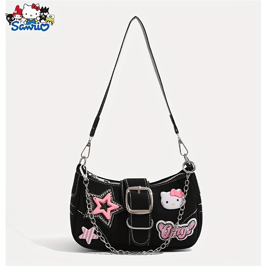 Hello Shoulder Bag With Star And "yum!" Design - Y2k Style, Adjustable Strap, Ideal For , Shopping, Birthday, Valentine's Day, Christmas Gifts, Everyday Bag | Player Accessories | Chain Strap Bag