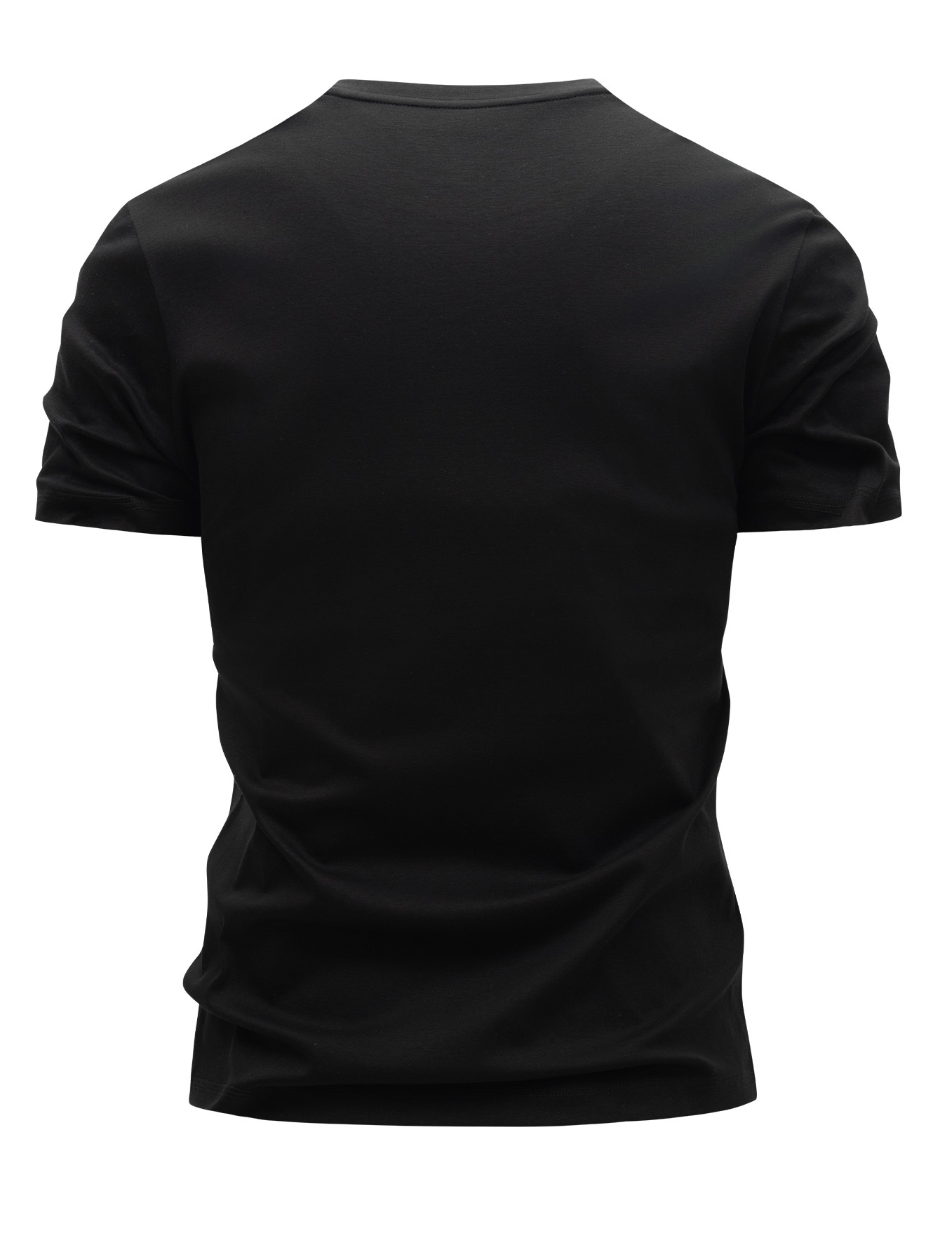 Tricou bărbătesc 100% bumbac cu guler rotund casual, un top esențial de vară, respirabil și fabricat din