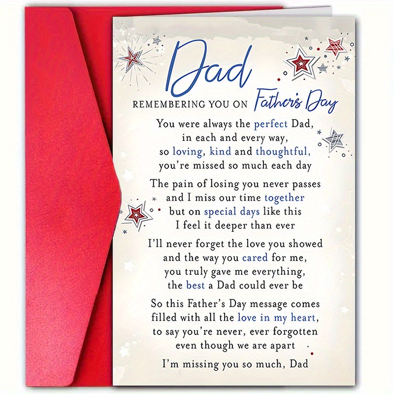 TEMU 1pc, "i , Dad" Grateful Father's Day Card With Envelope, 4.72 Inches * 7.09 Inches, Perfect For Dad, Stepfather, Grandfather, Son, Husband, Any