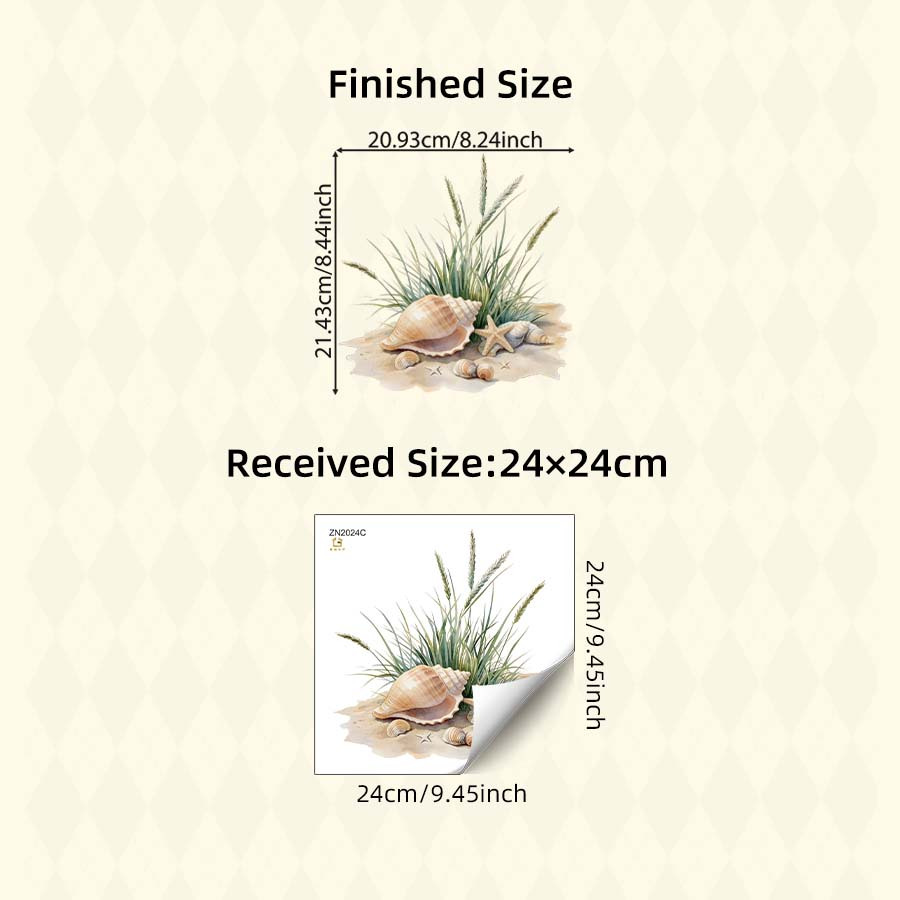 Grass Conch Toilet Sticker With Ocean Beach And Starfish Patterns, Removable Self-adhesive Pvc Sticker For Bathroom, Summer Beach Theme Decorative Sticker