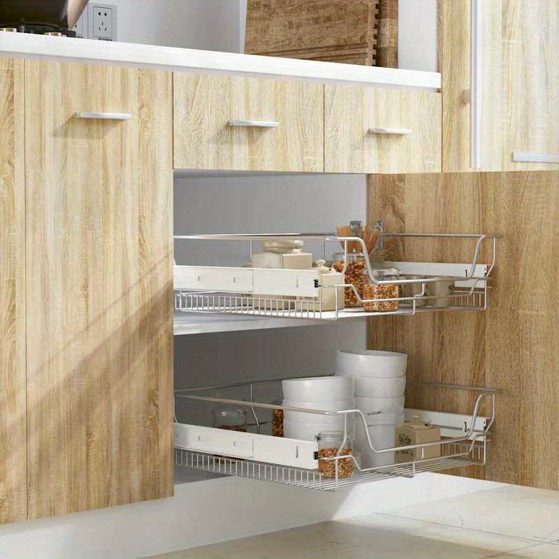 einbauschublade korbauszug 2 stk. silberfarben 600 mm - Temu Sweden