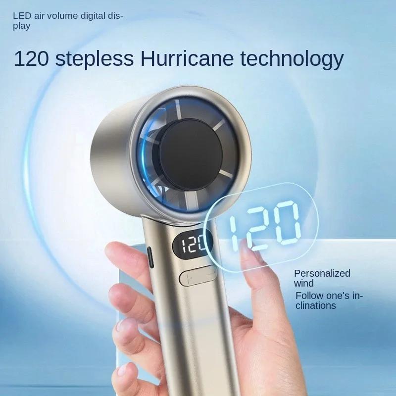 120-Speed Portable Mini Fan with Digital Display - USB Rechargeable, Compact & Stylish Handheld Cooling Device for Travel, Outdoor, and Desktop Use, 1800mAh Battery, LED Air Volume Digital Displays, Portable Fan