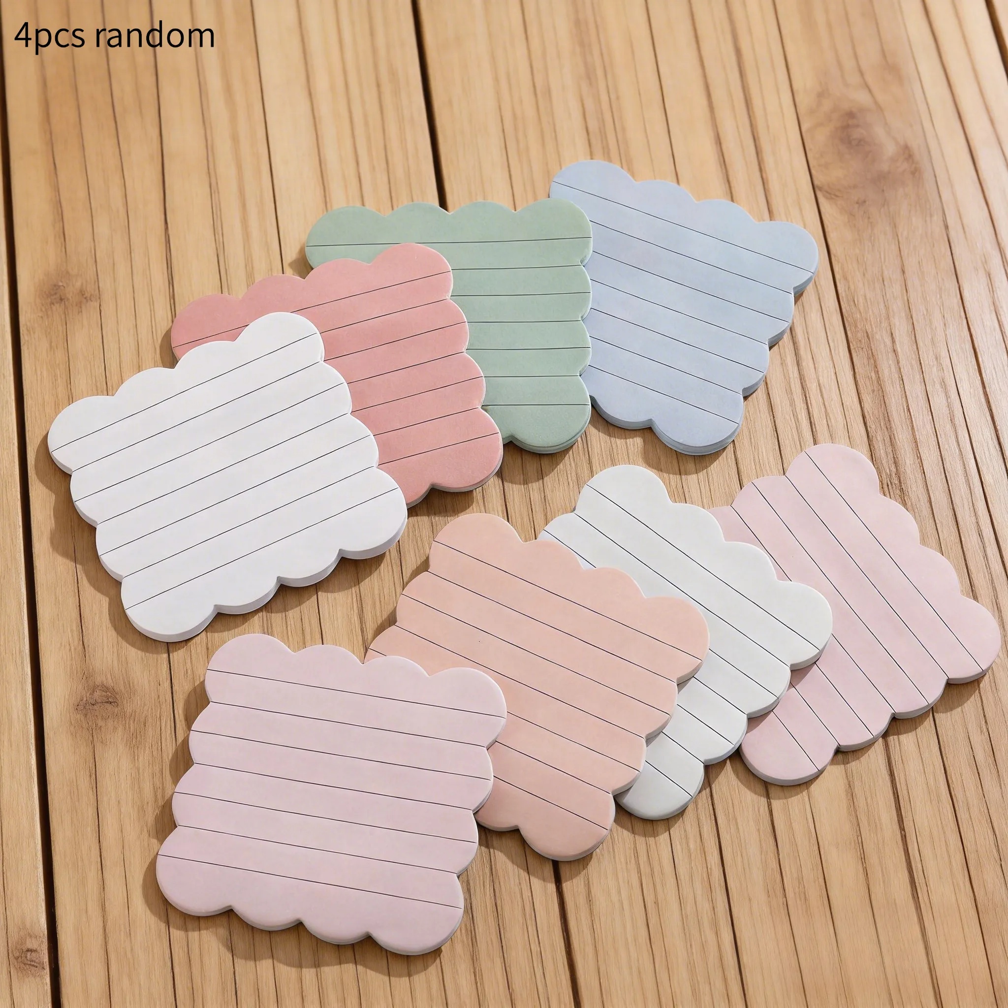 TEMU Lot de 4 -notes adhésifs d'éventail à bord , emballés de aléatoire, adaptés pour , , - Bloc-notes autocollant d'éventail avec pages à bord ,