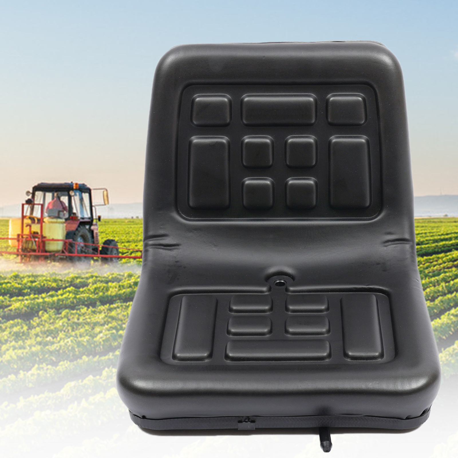 TEMU Siège de tracteur universel durable et coulissant, noir, de 220 lbs, 17,52*13,98*13,19 pouces