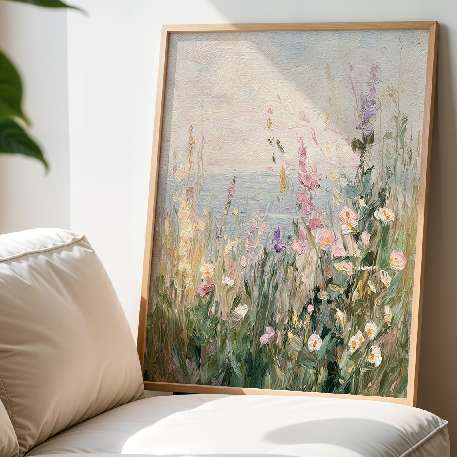 TEMU 2d Flat, 2d Flat, 1pc, Wall Art, Retro Poster, Plant Landscape Art Print, Abstract Field Canvas Painting, Bedroom Hallway Decor, Living Room