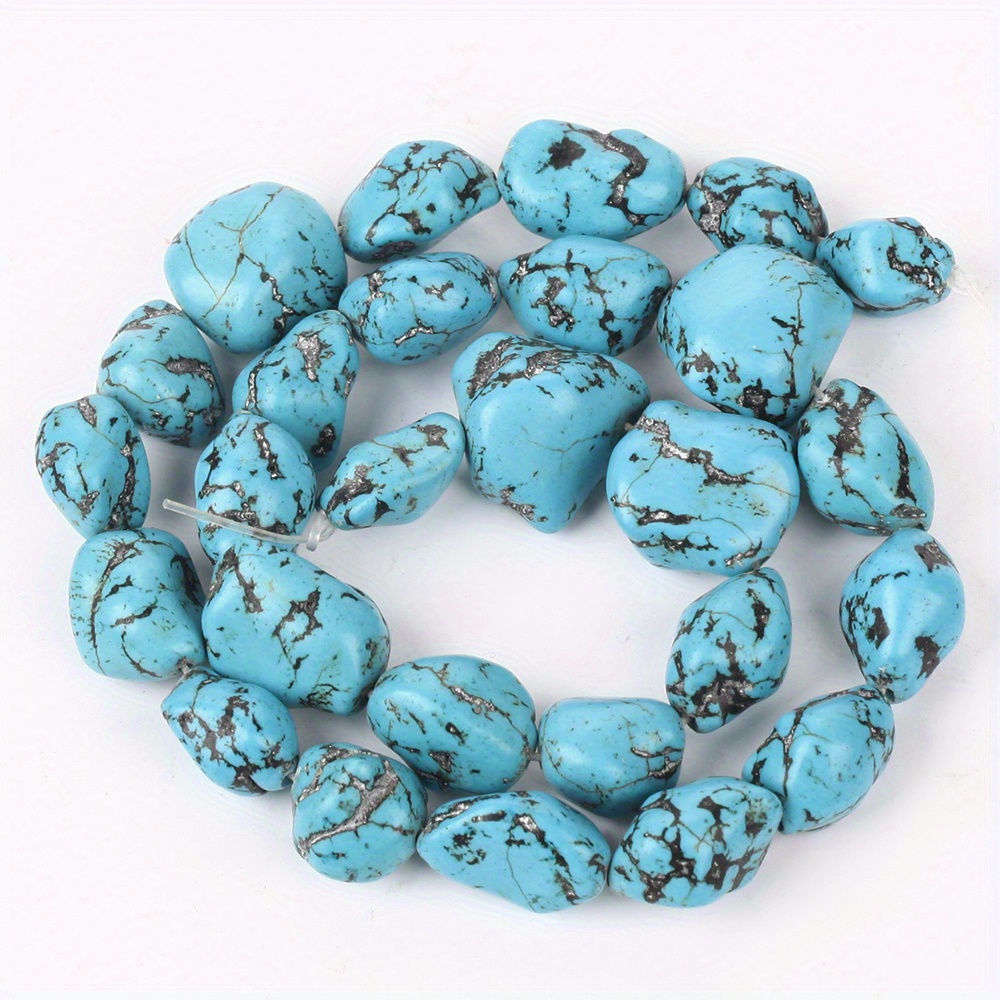 TEMU Loose Turquoise Blue Beads And Assortments Ranging From 10 To 27mm, Jewelry Making, Including Bracelets And Necklaces, Available In -inch Length