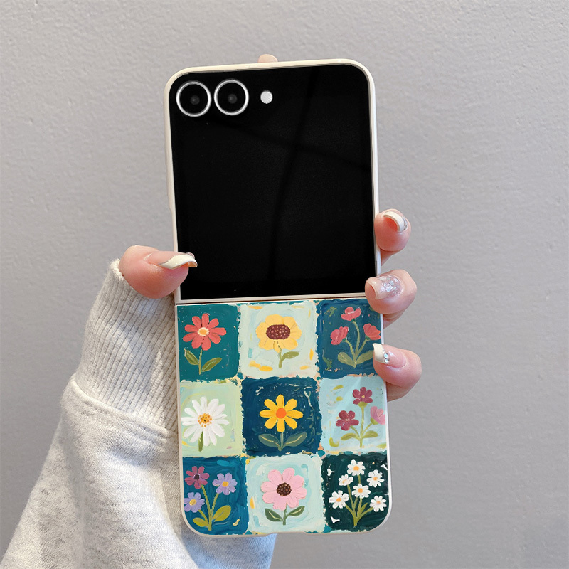 TEMU Phone Case - A Colorful Checkered F62 Foldable Tpu Phone Case For Galaxy Z Flip 7, Z Flip 6, Z Flip 5, And Z Flip 4/3 5g, Compatible With For