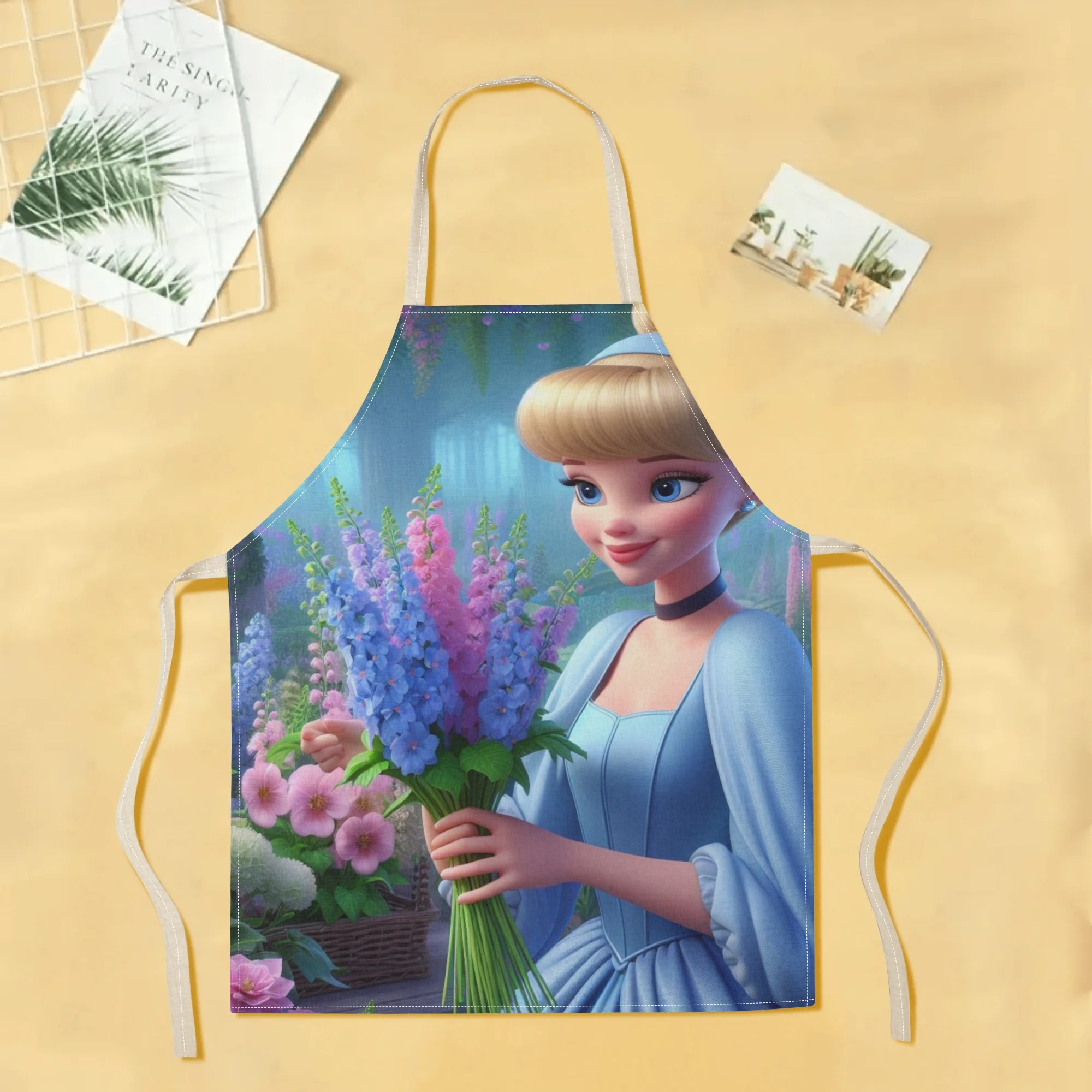 disney   a stylish waterproof apron featuring a cute cartoon design of princess  .   beautiful, fashionable, and simple, making  uitable for hotels, supermarkets, restaurants, fru hops, milk tea stalls, and   home use. details 1