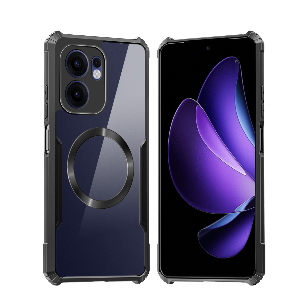 TEMU Phone Case - Phone Cases For Oppo Reno 13 F Featuring Magnetic , Shockproof Material, Soft Cover, And Transparent Acrylic Back For Camera