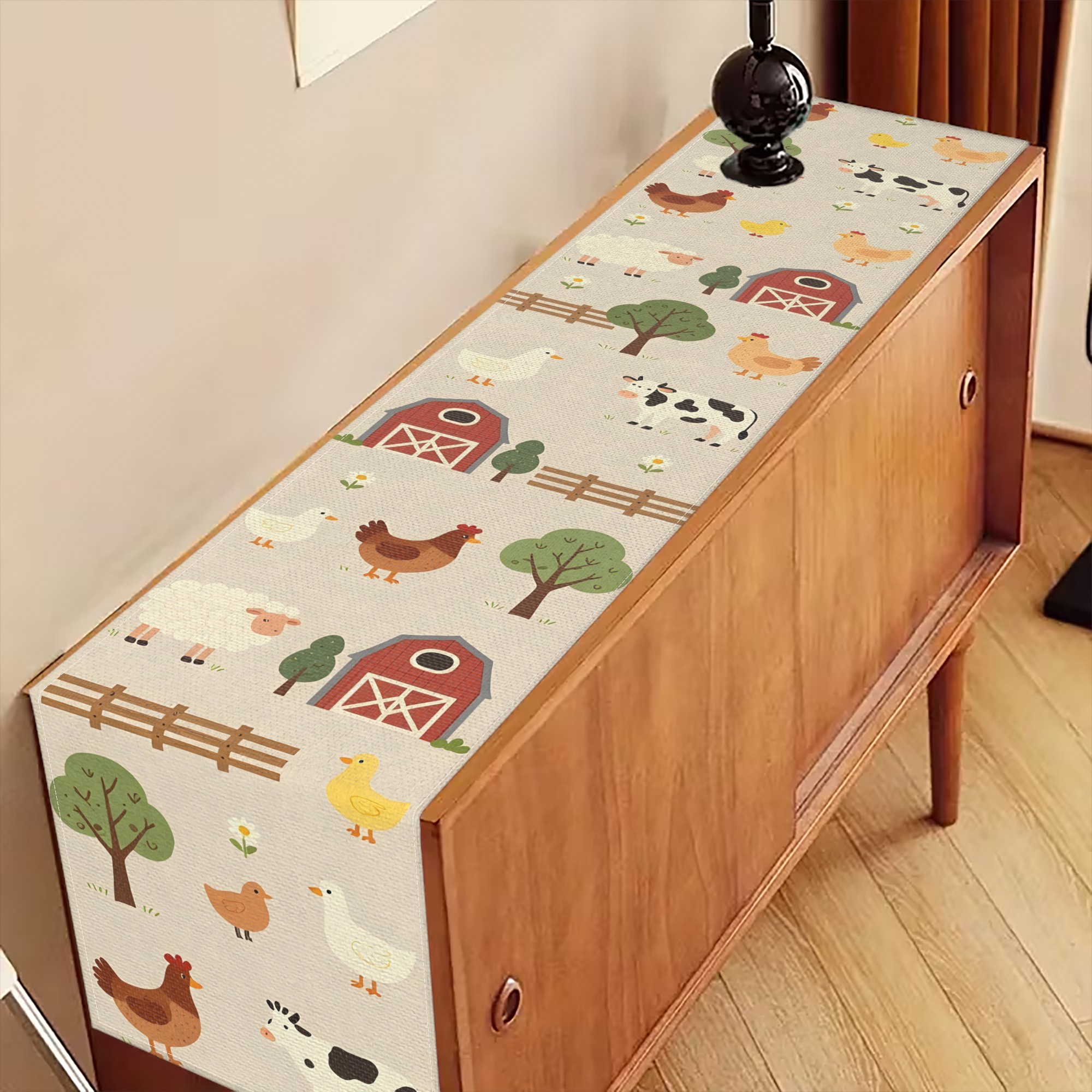 TEMU 1 chemin de table de 13 x 72 pouces sur le thème des animaux , idéal pour les tables de salle à manger d'entrée, les décorations de cafétéria