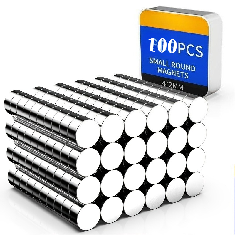 TEMU 100 imanes redondos de 4x2 mm, imanes de nevera, imanes para herramientas, para oficina, nevera, cocina