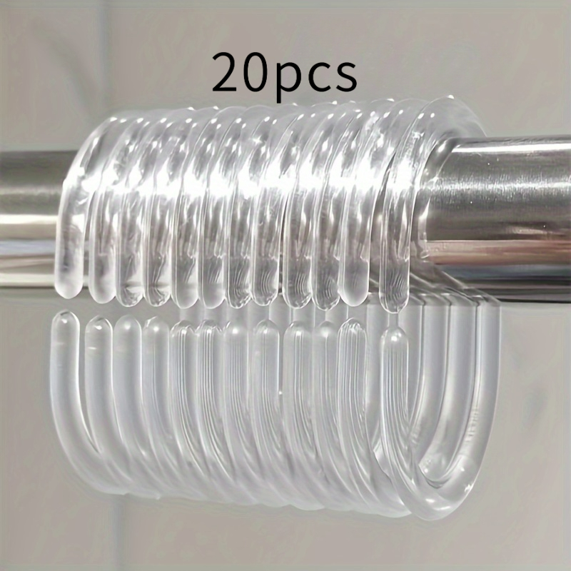 20 High-quality Transparent Rotating Shower Curtain Rings - Durable Hooks, Essential Additions For Rod Hanging In The Bathroom