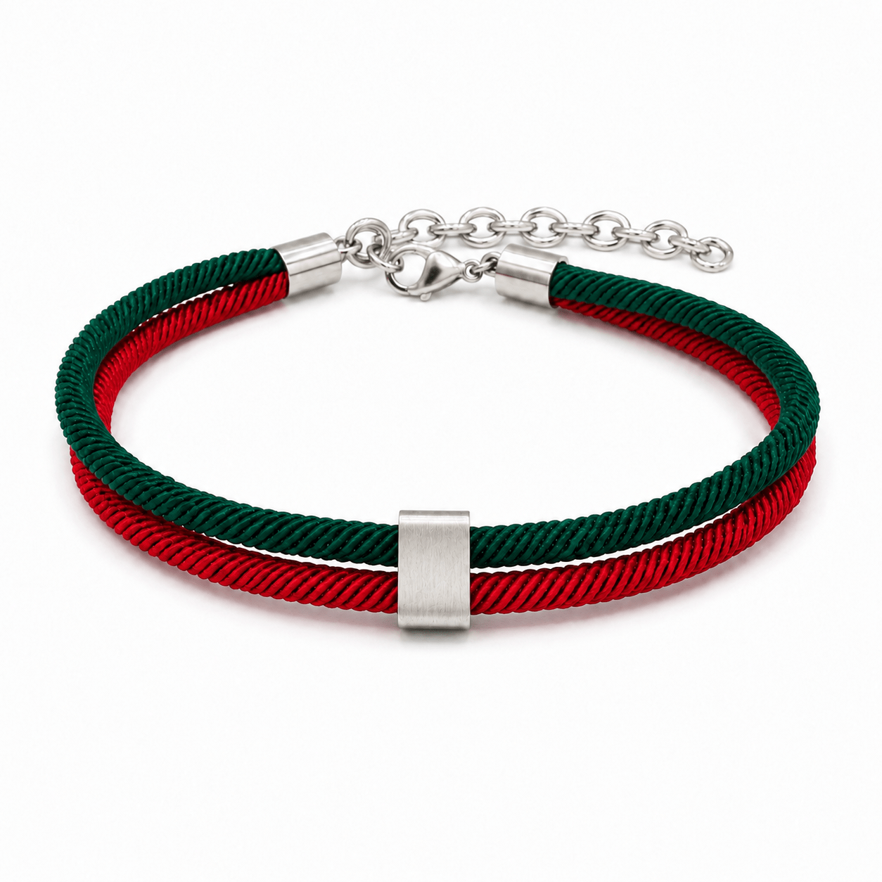Personalized Engraved Name Bead Bracelet with Double Cord