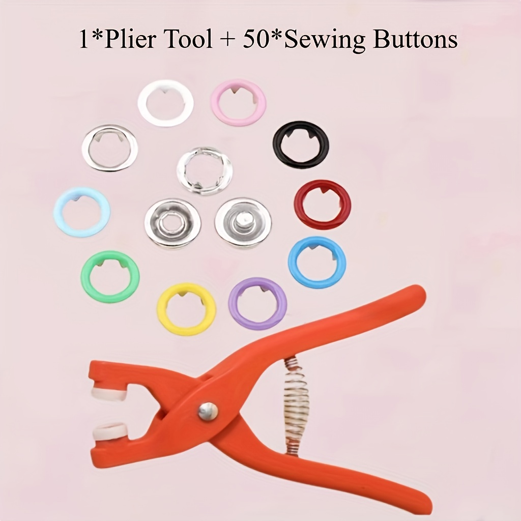 E-shop 202-teiliges Druckknopf-Werkzeugset mit Zangen aus farbigem, langlebigem Metall – Ideal für DIY-Bastelarbeiten an Kleidung, , geeignet für