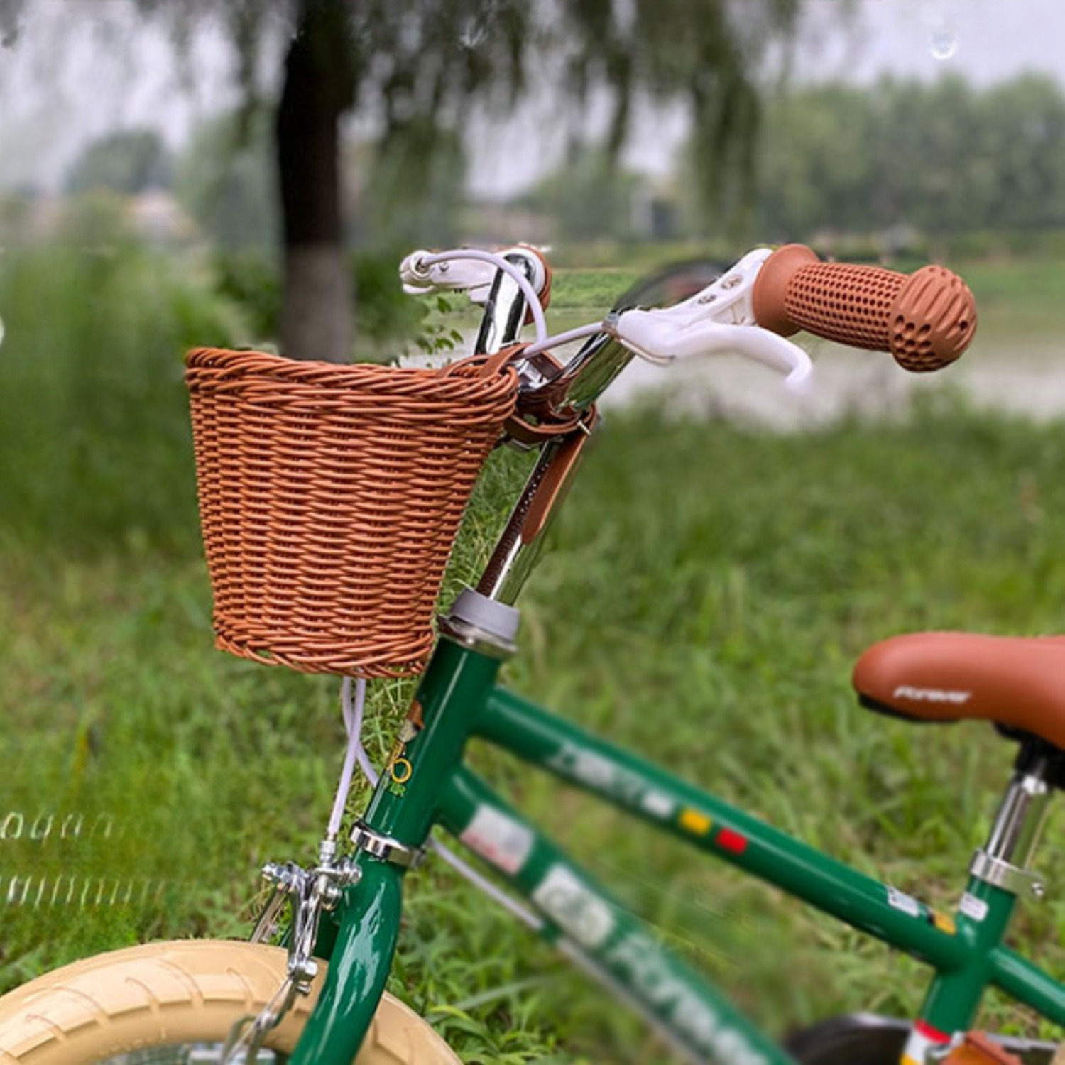 Children's Vintage Rattan Bicycle Baskets Bike Scooter Basket Kids