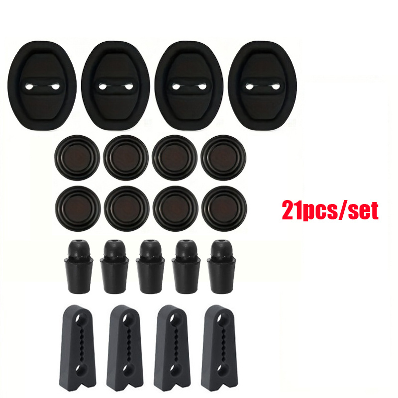 TEMU 21pcs Set: 4 Door Lock Protectors+8 Shock-absorbing Pads+4 Door Protection Pads+4 Door Lock Shock-absorbing And Silencing Pads; All Locks Are