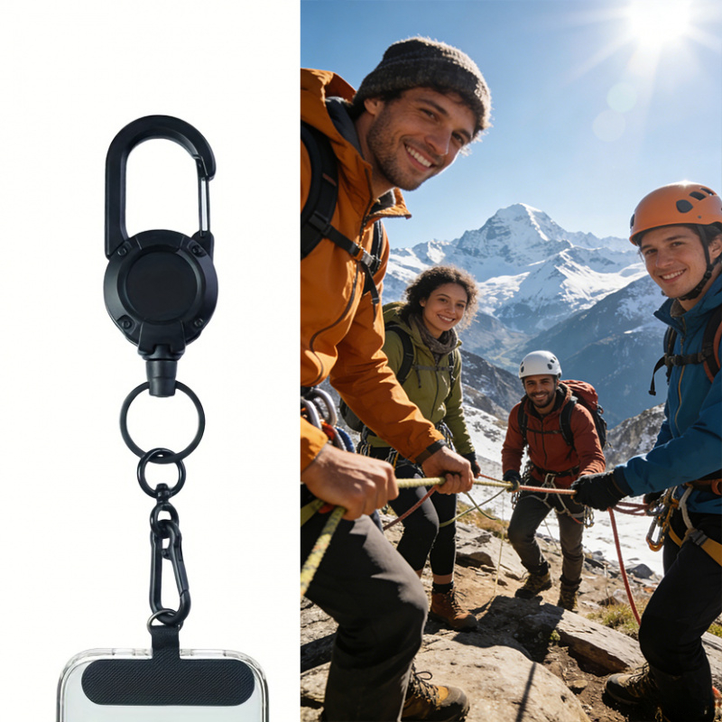 E-shop einziehbares Handy-Umhängeband, strapazierfähiger multifunktionaler Schnallen-Ausweis-Clip-Handygurt mit Armband, Ihr Handy, geeignet für