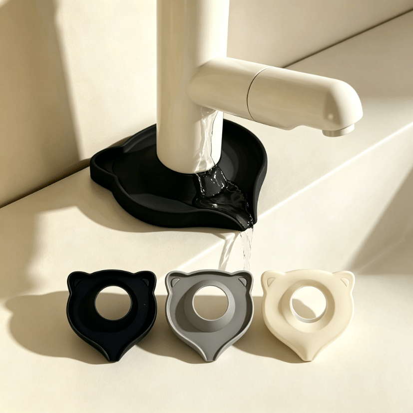 TEMU 3-pack Silicone Base Splash Guards, Waterproof Sealing Pads, Non-slip And Wear-resistant, Suitable For Kitchen And Bathroom, Black, Gray, Beige