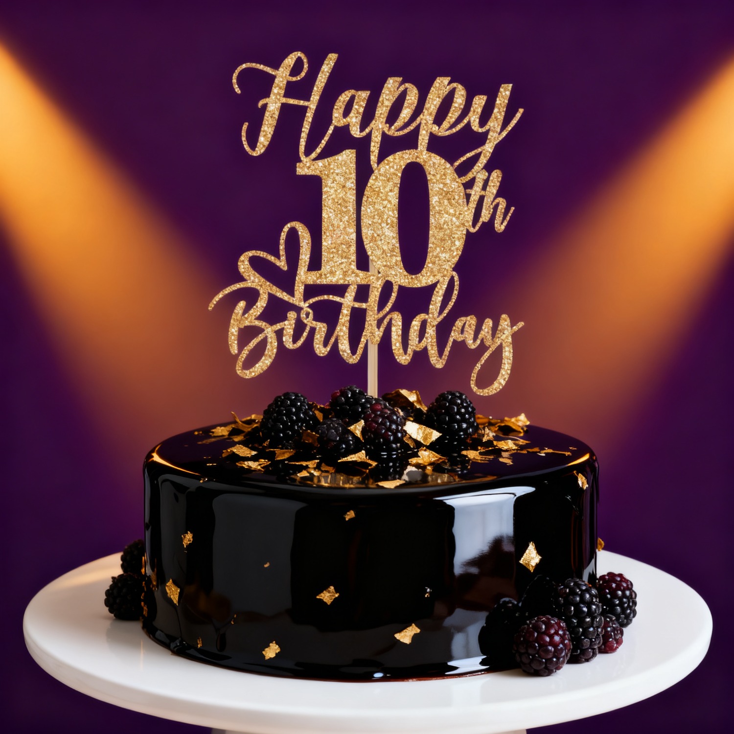 Image of 1pc Golden Glitter Happy Birthday Cake Topper, Funny Happy Birthday Party Supplies (, Golden Glitter)