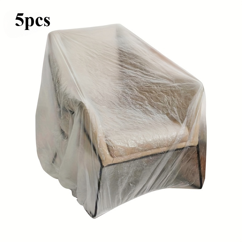 TEMU 5pcs Transparent Pvc Dust Cover For Furniture And Appliances - Waterproof And Protective Cover, Suitable For Sofas, Air Conditioners, Tvs,
