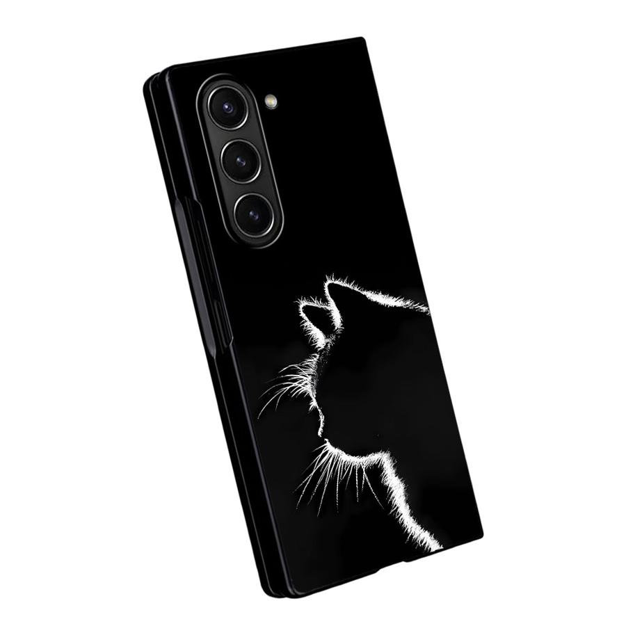 TEMU Phone Case: Oil Painting Cat Suitable For For Galaxy Z Z Fold3 Z Fold 7 6 5 4 3 Z Fold4 Case Phone Cover