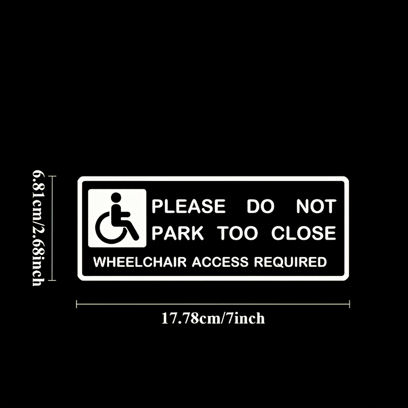 TEMU High-visibility Wheelchair Vehicle Stickers- Durable Vinyl, & Remove- "please Do Not Park " Safety Decals For Wheelchair Access Required,
