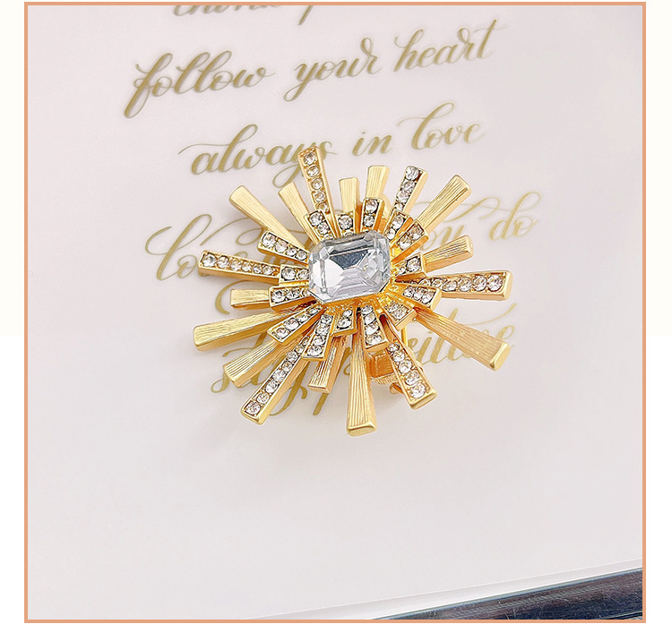   ayollar va erkaklar uchun nafis quyosh gulchasi broshli pin yangi, bezatilgan noaniq shakldagi zargarlik buyumlari detallar 2