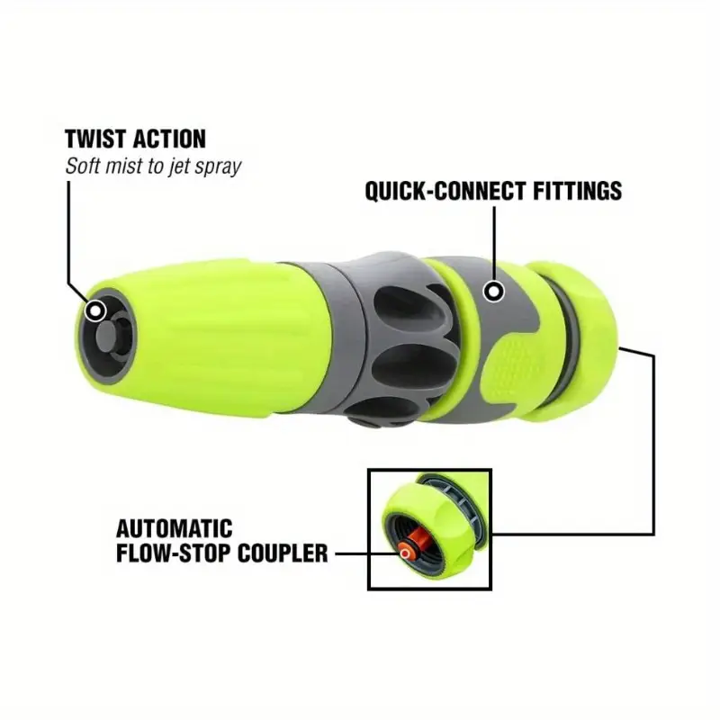 1 pack heavy duty 58-inch 25- garden hose kit with 6-pattern adjustable nozzle - lightweight, drinking safe, us/eu connectors, durable vinyl construction for lawn care, car washing & outdoor cleaning - 3pcs nozzle set (flexible, kink-resistant, uv-resistant) - ideal for residential & commercial use, water hose, expandable garden hose, garden hose with nozzle, water garden hose with nozzle, watering hose, plant irrigation, flexible design, kinkresistant Product details 7
