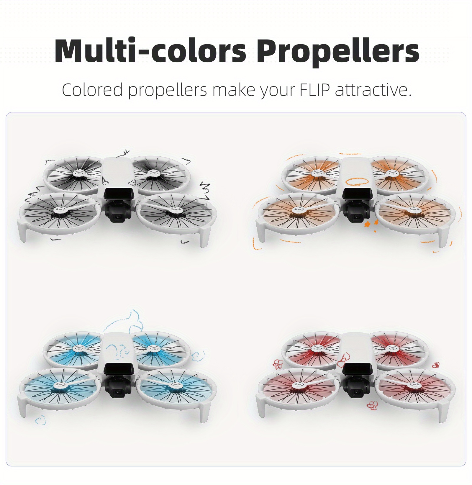 set of 8 colorful propellers designed for the dji flip 4022f lightweight wing propellers suitable for dji flip   accessories details 1