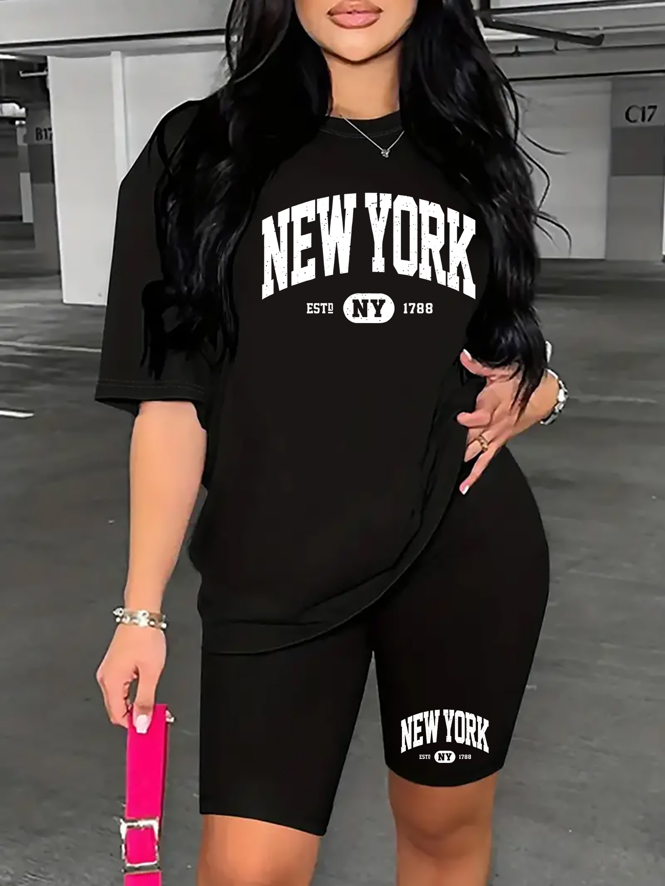 conjunto piezas estampado moda camiseta Temu Dominican Republic