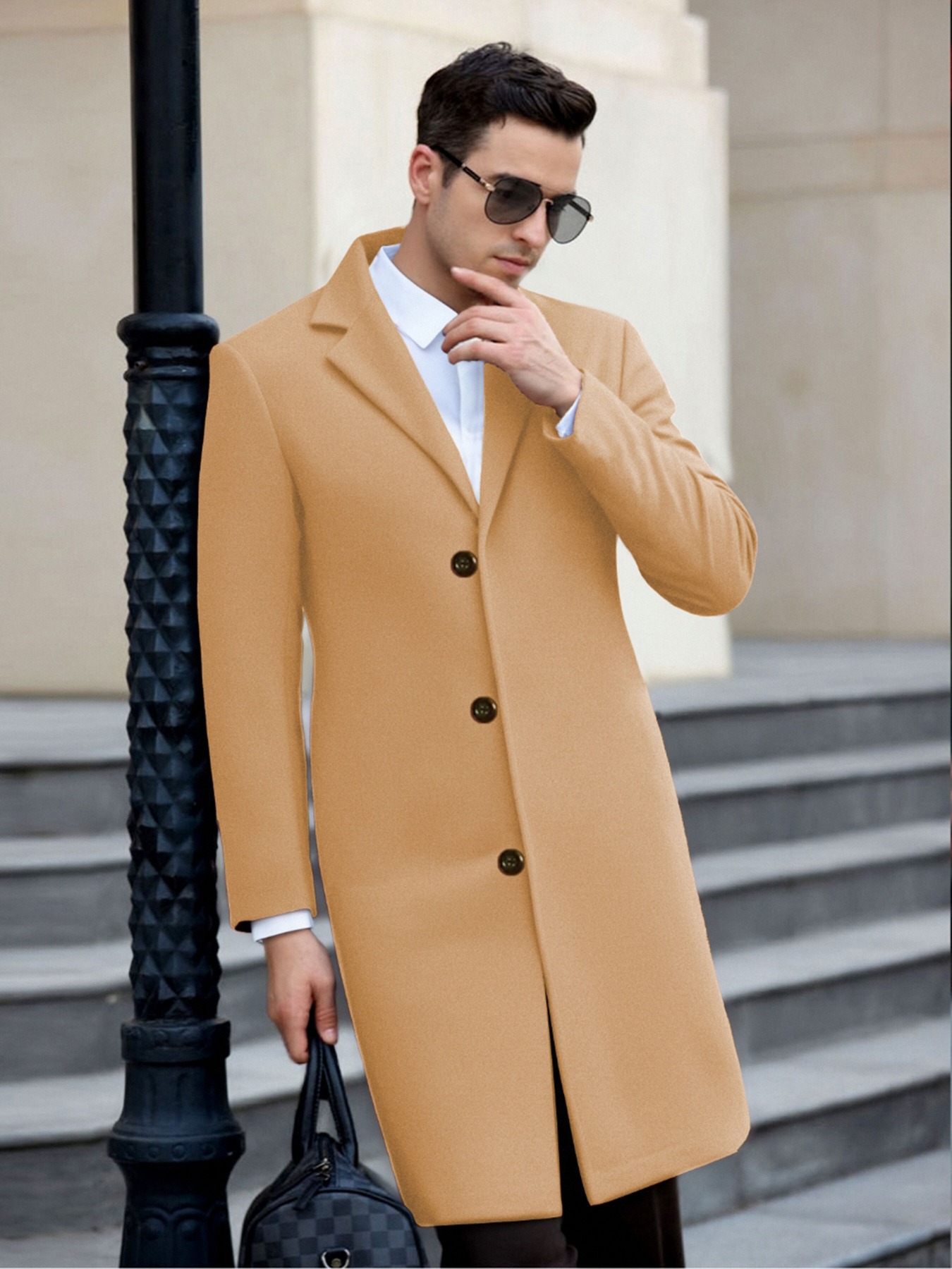 new mens high end solid color stylish lightweight luxury - Temu Oman