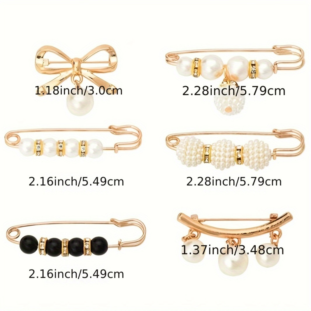 6 Elegant Pearl Brooch Waist Adjuster Suit-Mixed Color