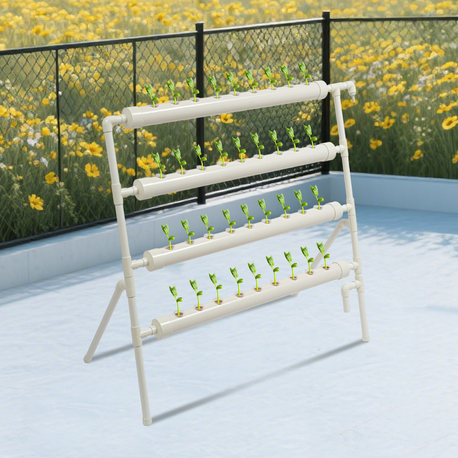 TEMU Scaffale monofacciale a 36 per coltivazione senza , facile da , salvaspazio, struttura resistente, kit di germinazione per piante per balcone ,