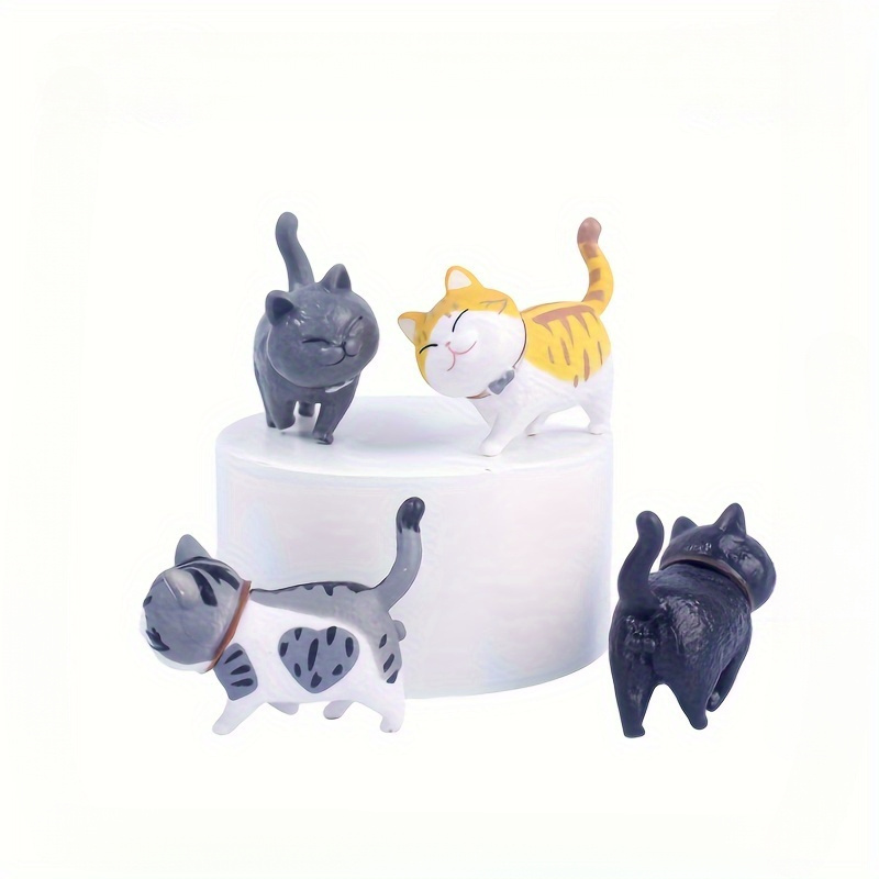 Pack De 8 Mini Figuras De Gato Y Perro En Taza – Adornos Realistas Para Decoración De Casa De Muñecas, Escritorios Y Micro Paisajes