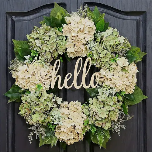 hydrangea door wreath 20 inch front door wreath for farmhouse wreath with eucalyptus hydrangea leaves spring summer fall wreath for wedding home0