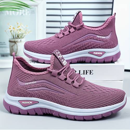zapatillas casuales para mujer | tejidos de punto con estilo, y cómodas, diseño transpirable de gruesa, color , versátiles, zapatos para mujer