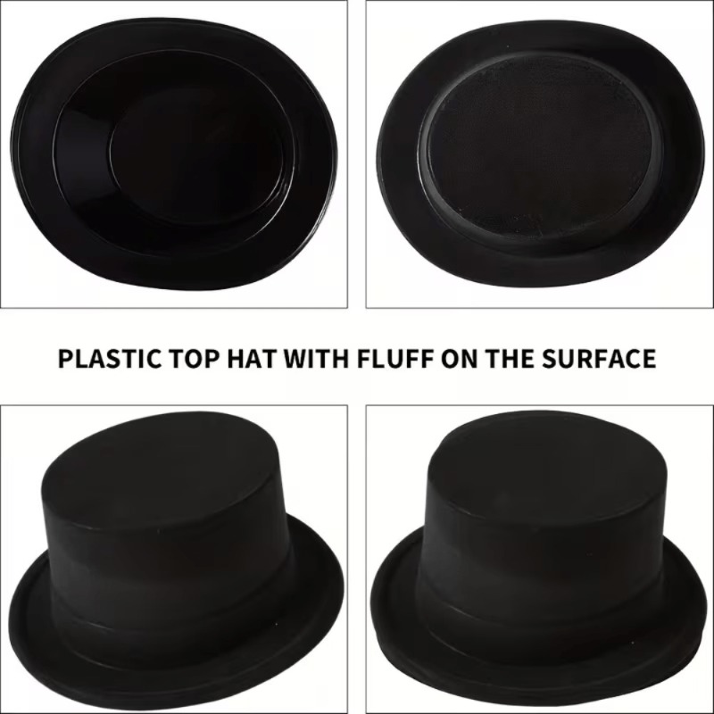 9pcs Vintage Disco and Magician Top Hats Set