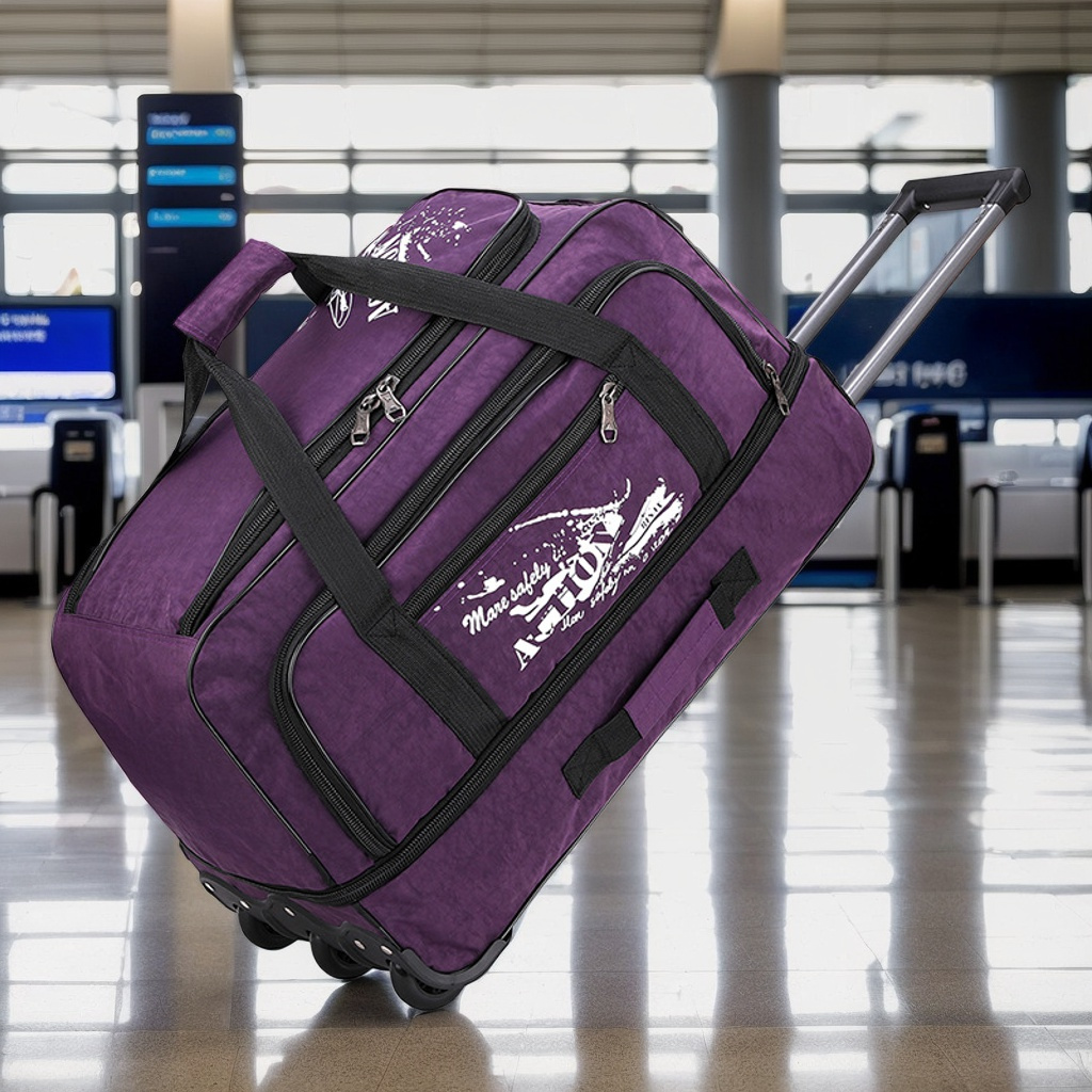 

Large Capacity Unisex Collapsible Travel Bag, Purple, Polyester, Dry And Wet , With Hand Wash Or Professional Operation , For Outing, Outdoor Travel, Boarding, Business, Valentine's Day