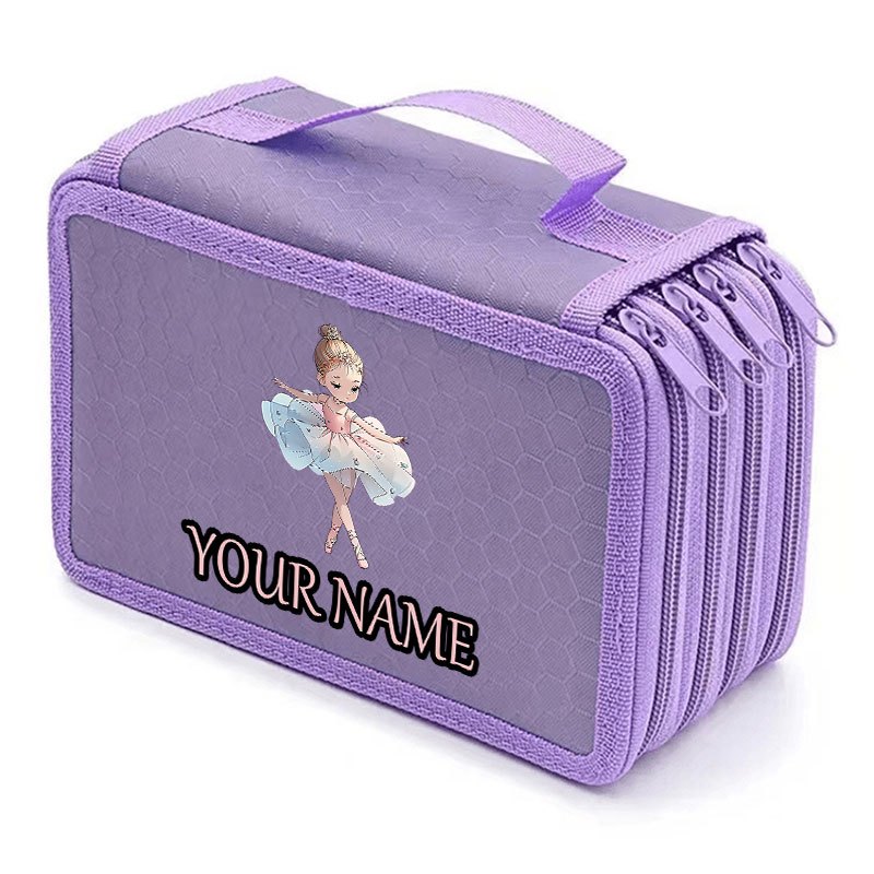 TEMU Astuccio portapenne a 4 con stampa ballerina e personalizzabile, 1 pezzo, astuccio portamatite portatile a grande capacit� con , organizzatore
